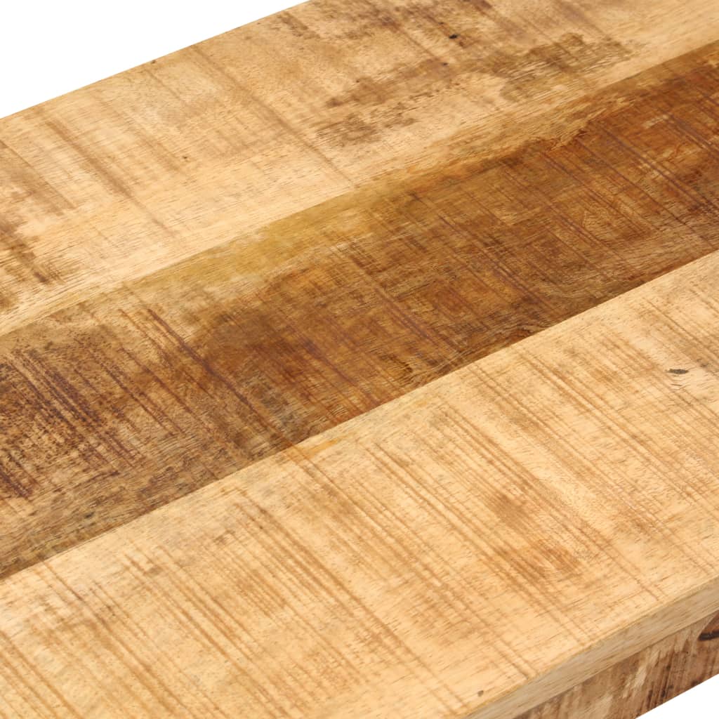 Bench 110 cm Solid Rough Mango Wood and Steel