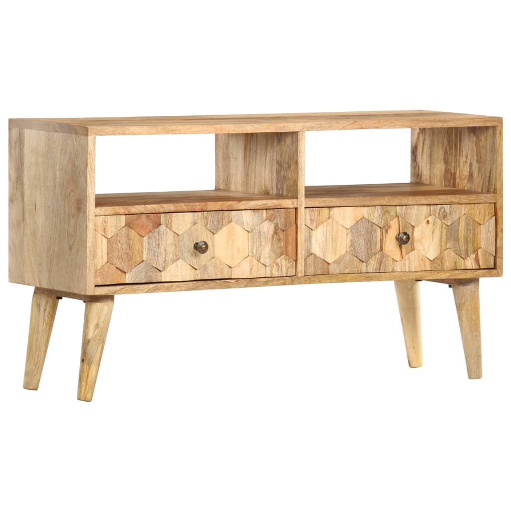 TV Cabinet 90x30x50 cm Solid Mango Wood