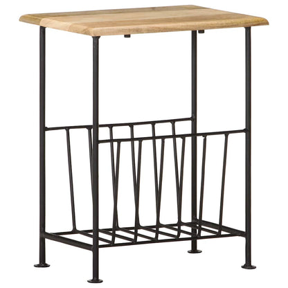 286465 vidaXL Magazine Rack 40x30x50 cm Solid Mango Wood and Steel