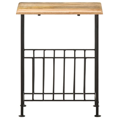 Magazine Rack 40x30x50 cm Solid Mango Wood and Steel