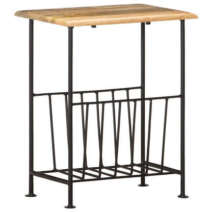 286465 vidaXL Magazine Rack 40x30x50 cm Solid Mango Wood and Steel