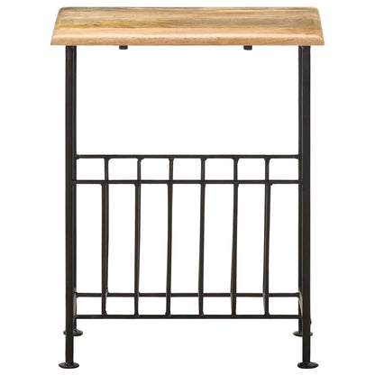286465 vidaXL Magazine Rack 40x30x50 cm Solid Mango Wood and Steel