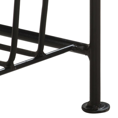 Magazine Rack 40x30x50 cm Solid Mango Wood and Steel