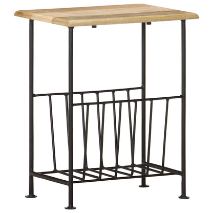 286465 vidaXL Magazine Rack 40x30x50 cm Solid Mango Wood and Steel