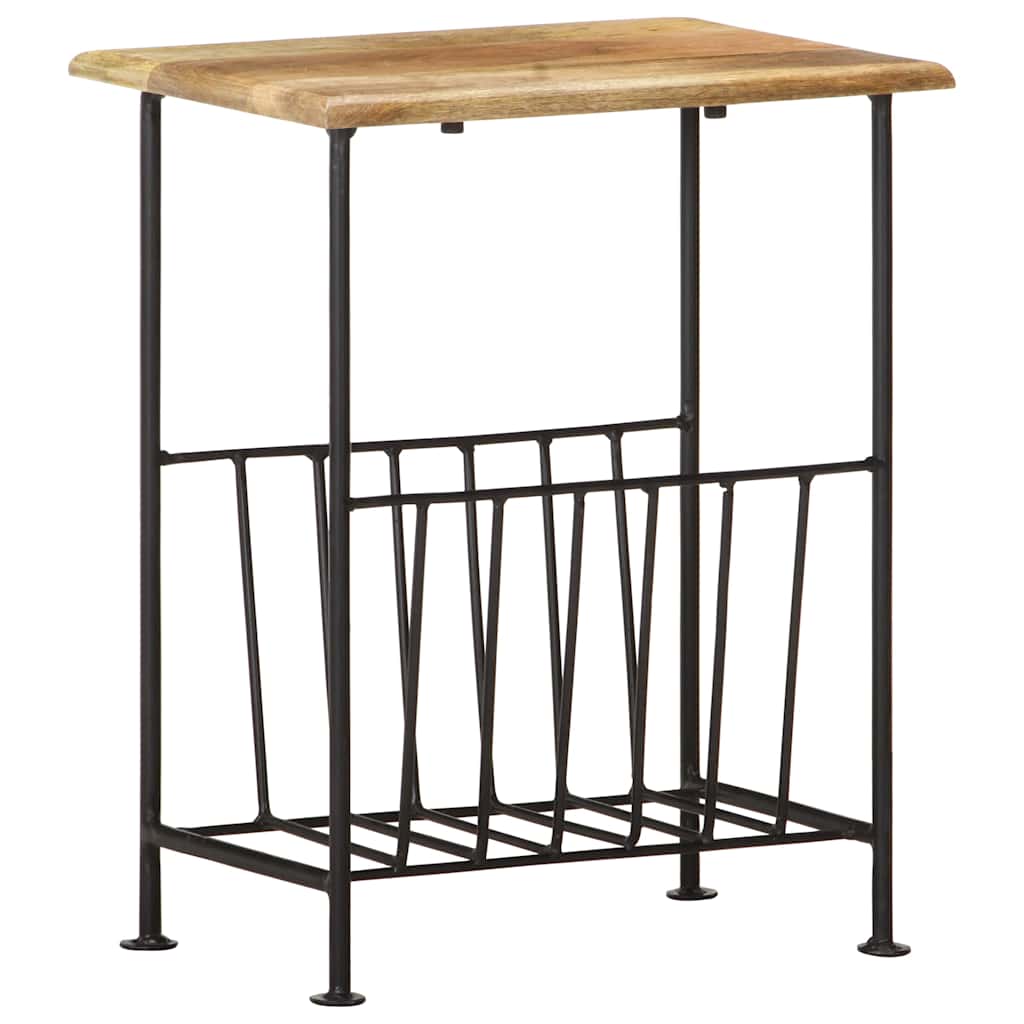 286465 vidaXL Magazine Rack 40x30x50 cm Solid Mango Wood and Steel