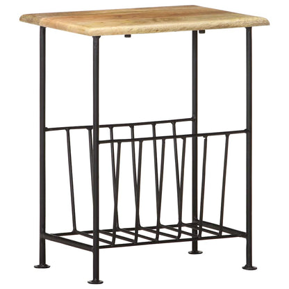 286465 vidaXL Magazine Rack 40x30x50 cm Solid Mango Wood and Steel