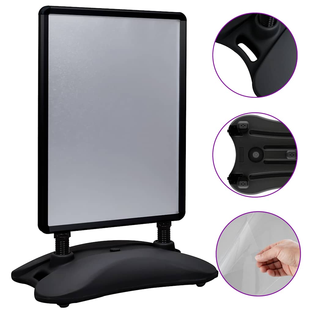 51205 vidaXL A1 Waterbase Poster Stand Black Aluminium Alloy