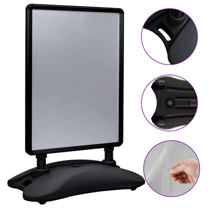 51205 vidaXL A1 Waterbase Poster Stand Black Aluminium Alloy