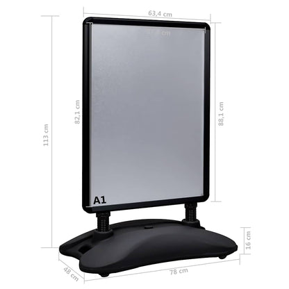 51205 vidaXL A1 Waterbase Poster Stand Black Aluminium Alloy