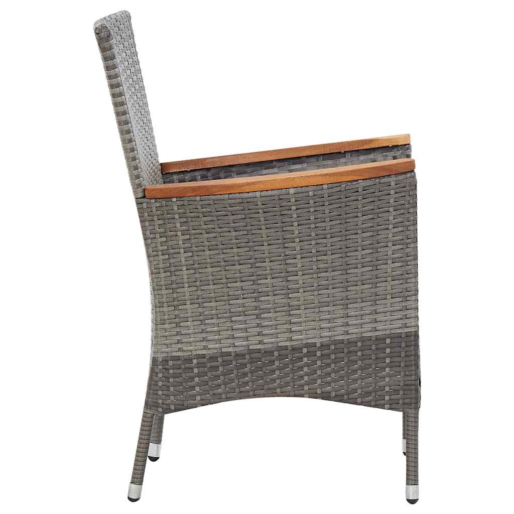 46083 vidaXL 9 Piece Garden Dining Set with Cushions Poly Rattan Grey