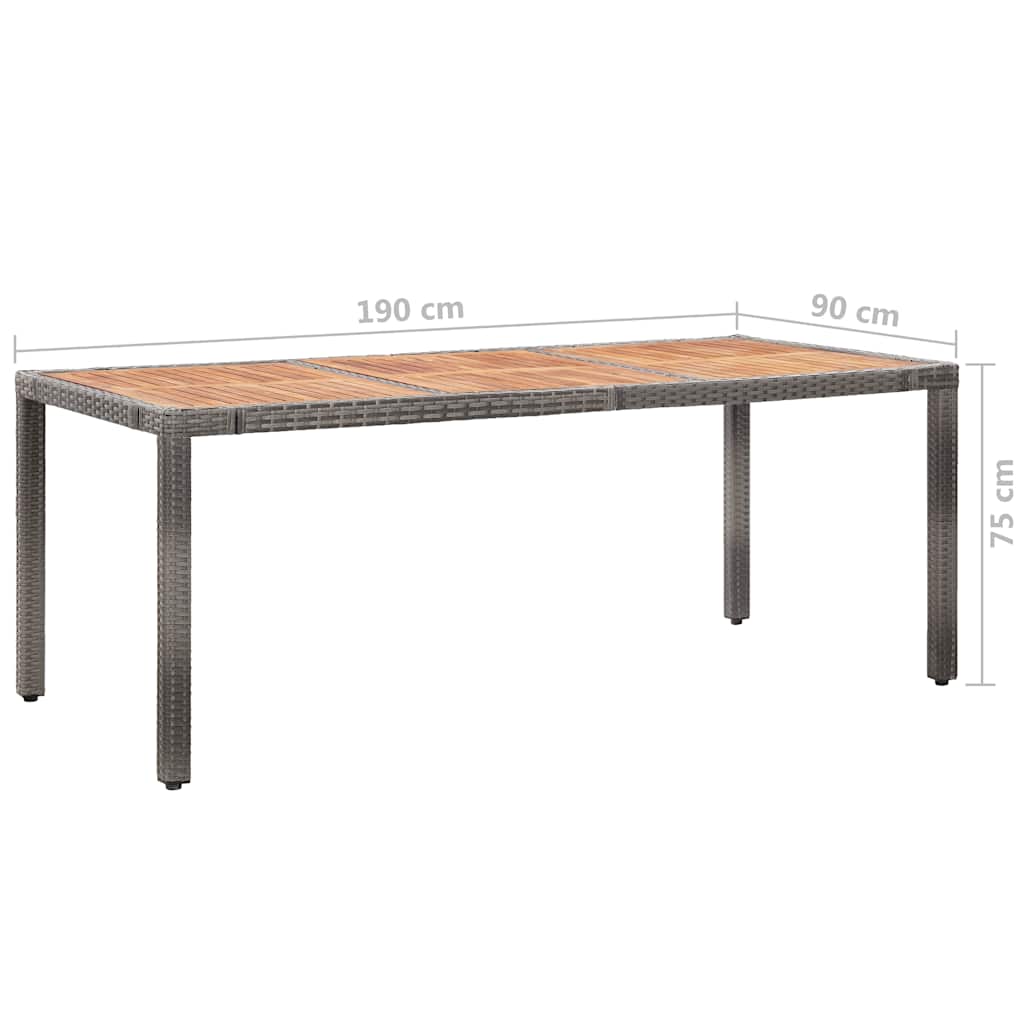 46083 vidaXL 9 Piece Garden Dining Set with Cushions Poly Rattan Grey