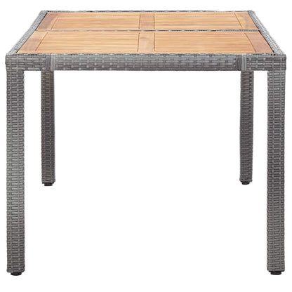 46084 vidaXL 7 Piece Garden Dining Set with Cushions Poly Rattan Grey