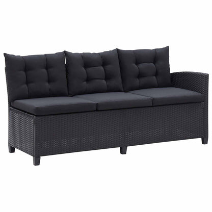Outdoor Furniture Sets Black Poly Rattan