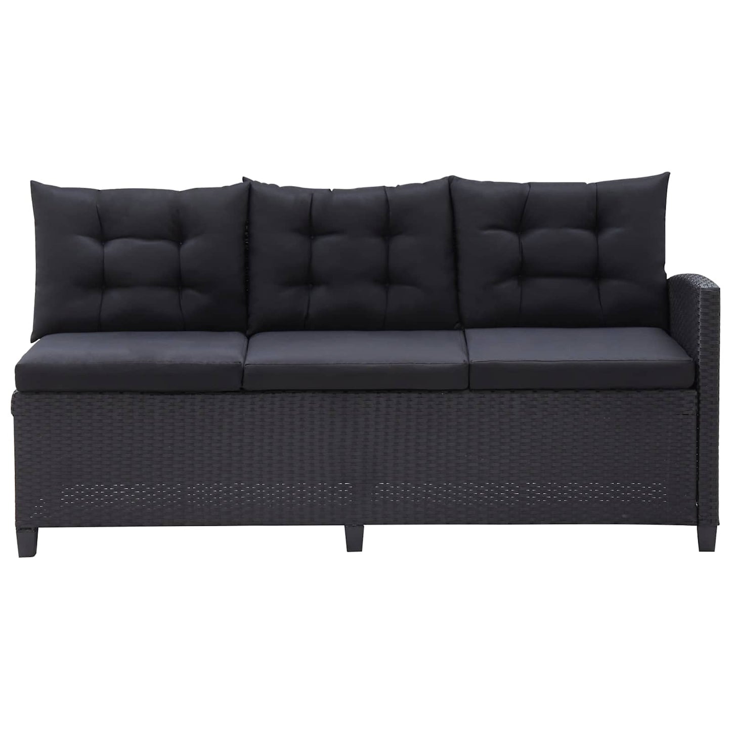 Outdoor Furniture Sets Black Poly Rattan