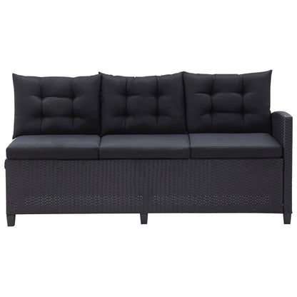 Outdoor Furniture Sets Black Poly Rattan