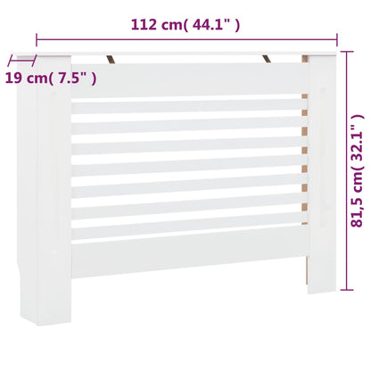 Radiator Covers 2 pcs White 112x19x81.5 cm MDF