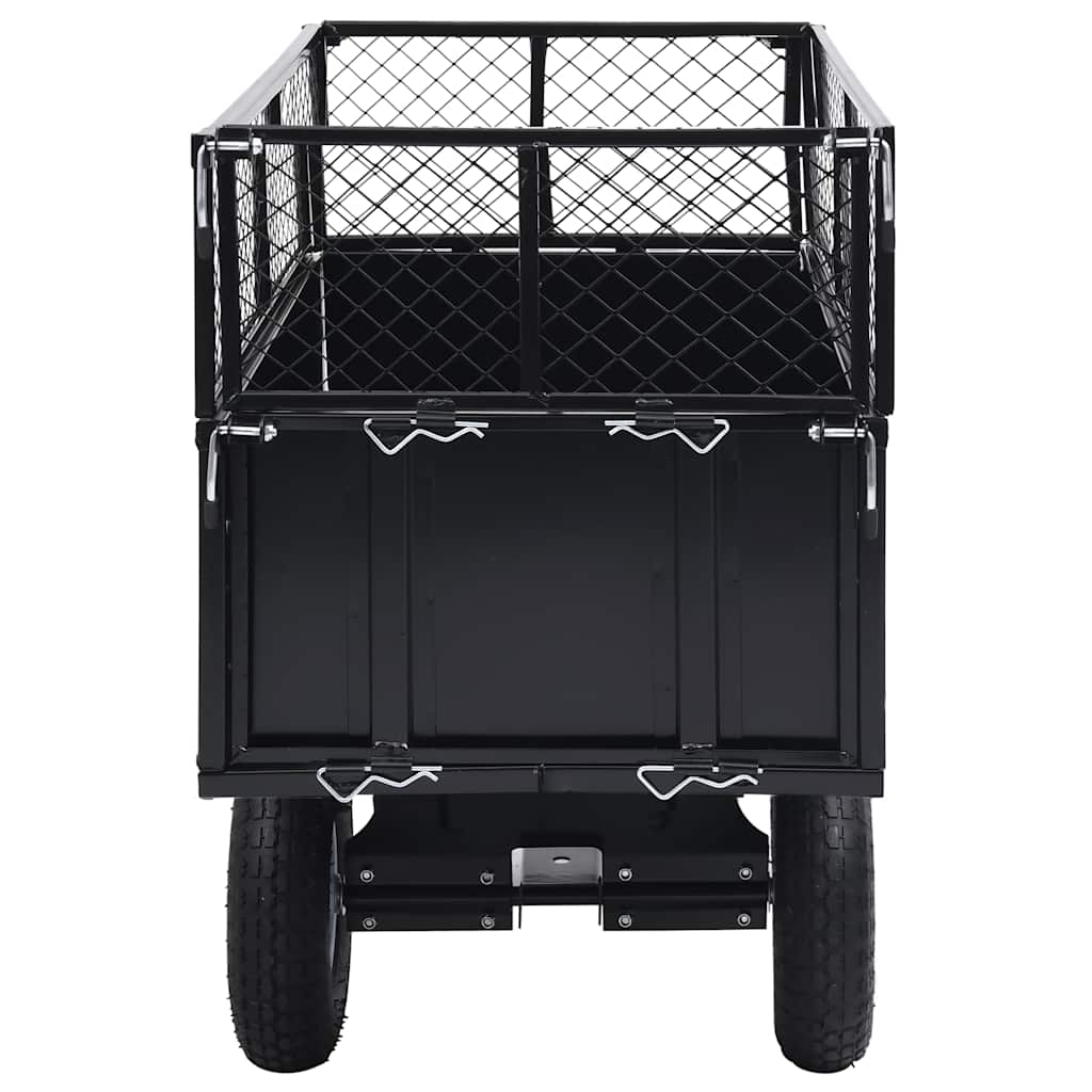 Tipping Trailer for Lawn Mower 150 kg Load - showcasing dimensions 130 x 52 x 87 cm.