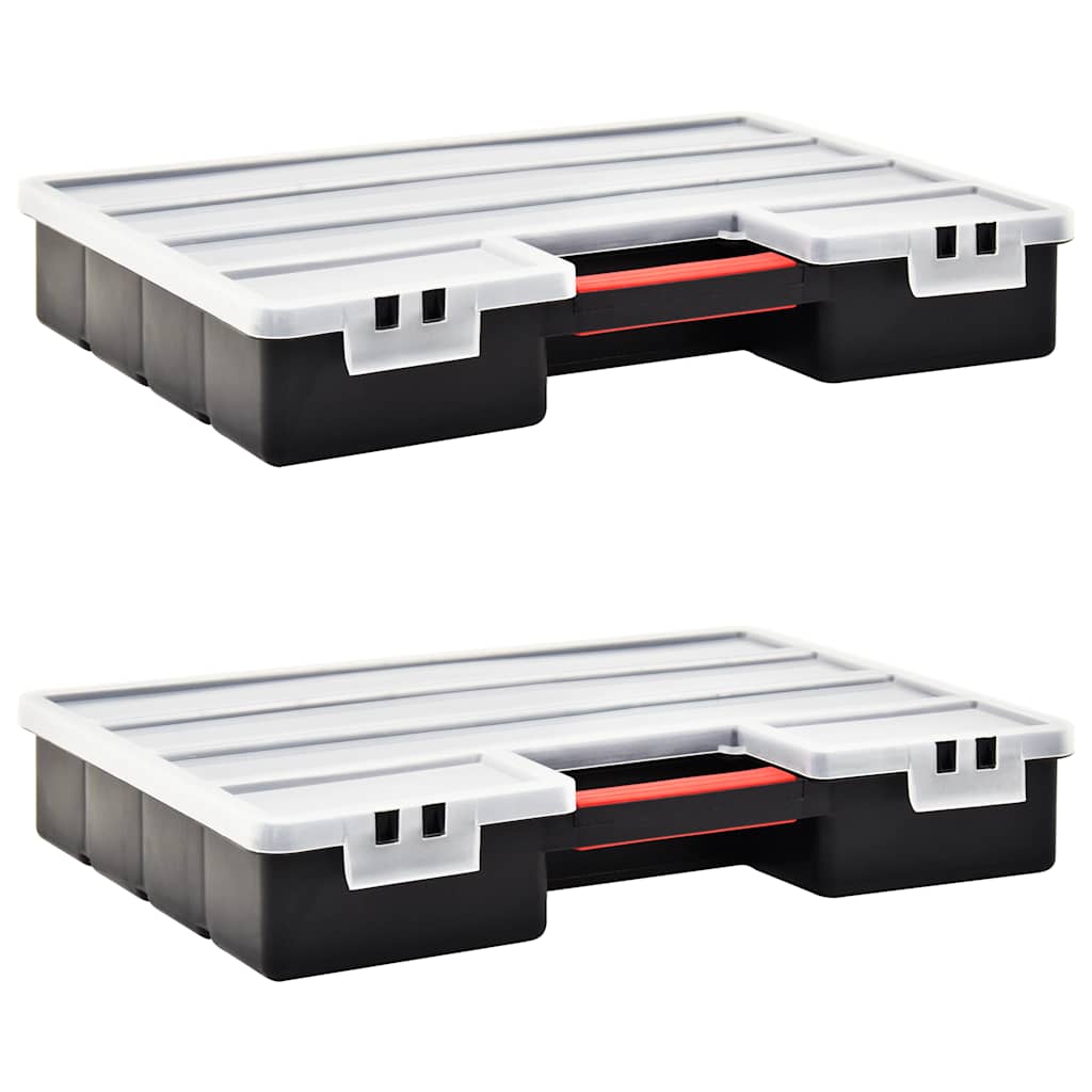 Assortment Boxes 2 pcs with Adjustable Dividers 460x325x80 mm Plastic