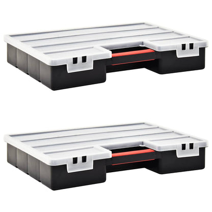 Assortment Boxes 2 pcs with Adjustable Dividers 460x325x80 mm Plastic