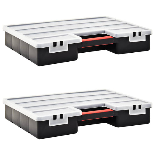 Assortment Boxes 2 pcs with Adjustable Dividers 460x325x80 mm Plastic