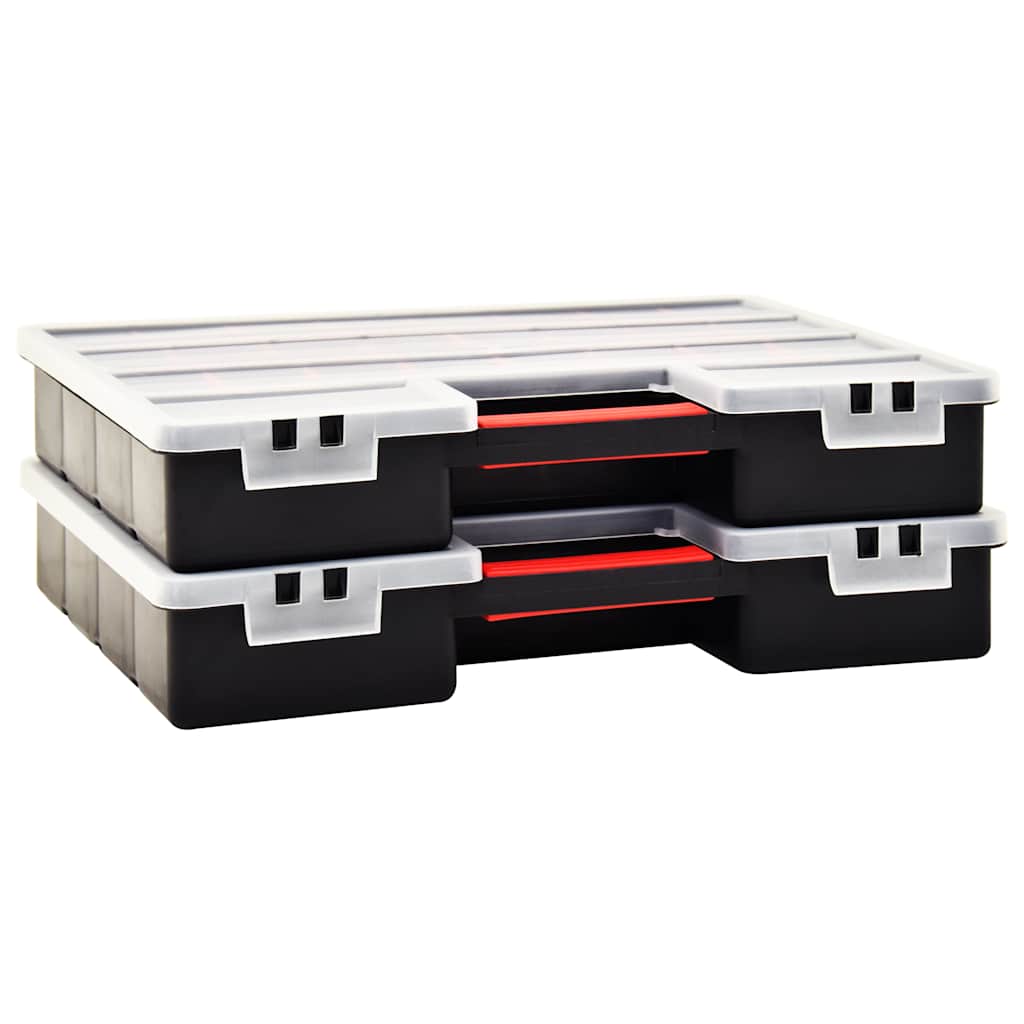Assortment Boxes 2 pcs with Adjustable Dividers 460x325x80 mm Plastic