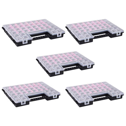 Assortment Boxes 5 pcs with Adjustable Dividers 385x283x50 mm Plastic