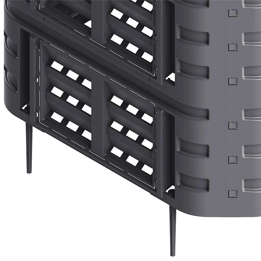 146278 vidaXL Garden Composter Black 93,3x93,3x146 cm 1000 L