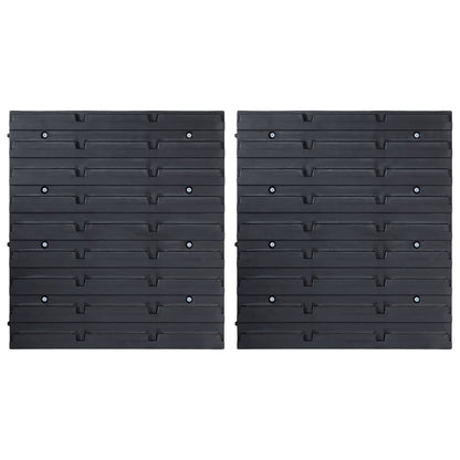 32 Piece Storage Bin Kit with Wall Panels Red and Black