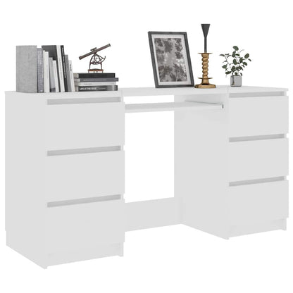 Writing Desk White 140x50x77 cm Engineered Wood