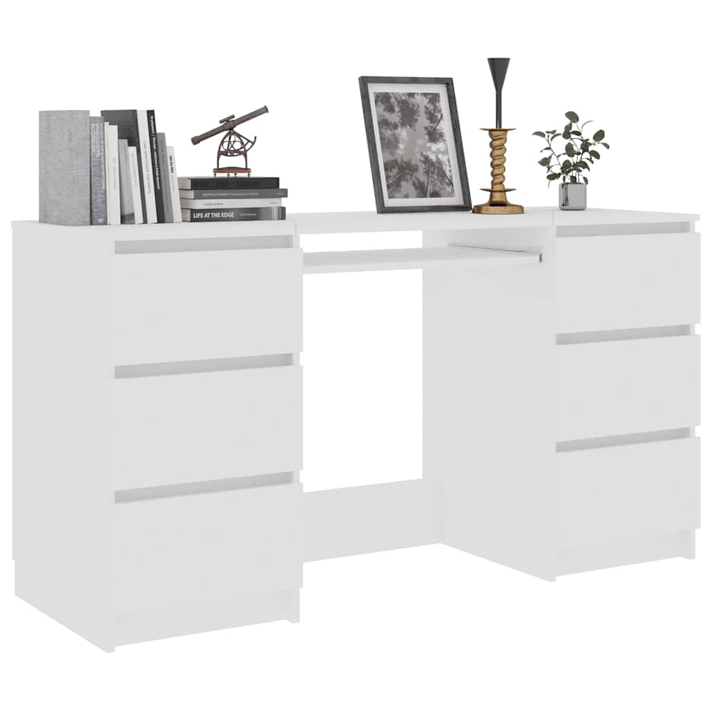 800810 vidaXL Writing Desk White 140x50x77 cm Engineered Wood