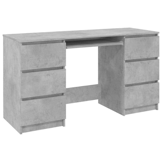 800814 vidaXL Writing Desk Concrete Grey 140x50x77 cm Engineered Wood