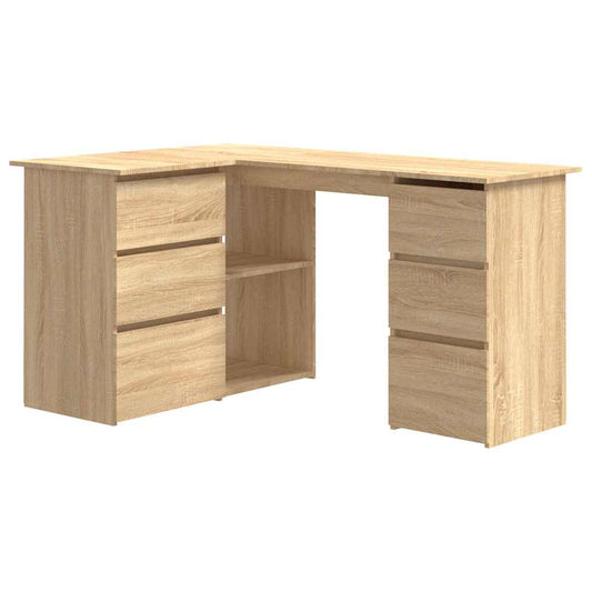 801092 vidaXL Corner Desk Sonoma Oak 145x100x76 cm Engineered Wood