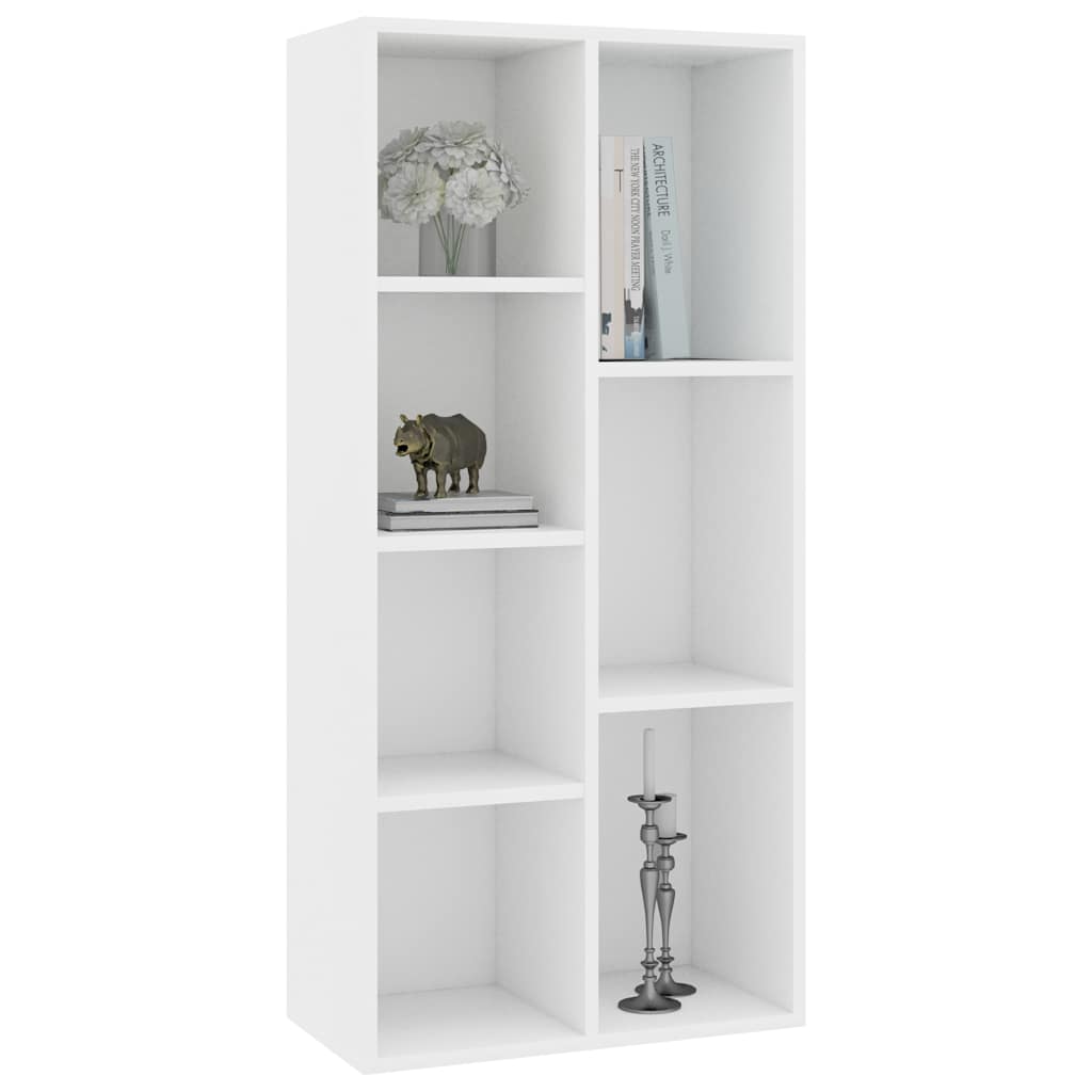 801107 vidaXL Book Cabinet White 50x25x106 cm Engineered Wood