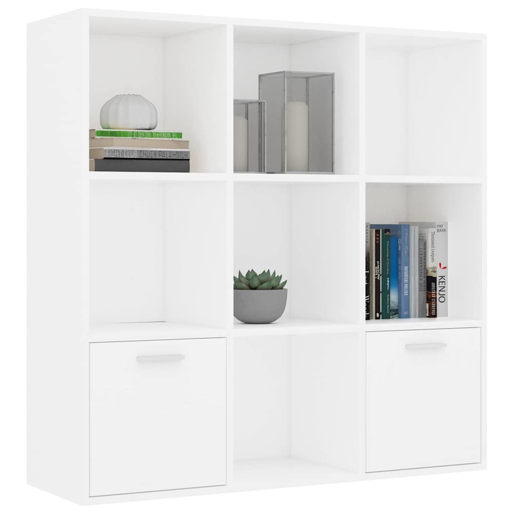 801116 vidaXL Book Cabinet White 98x30x98 cm Engineered Wood