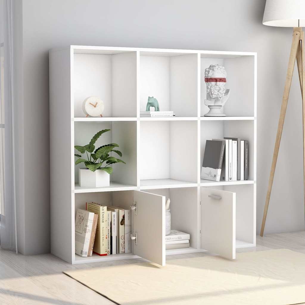 801116 vidaXL Book Cabinet White 98x30x98 cm Engineered Wood
