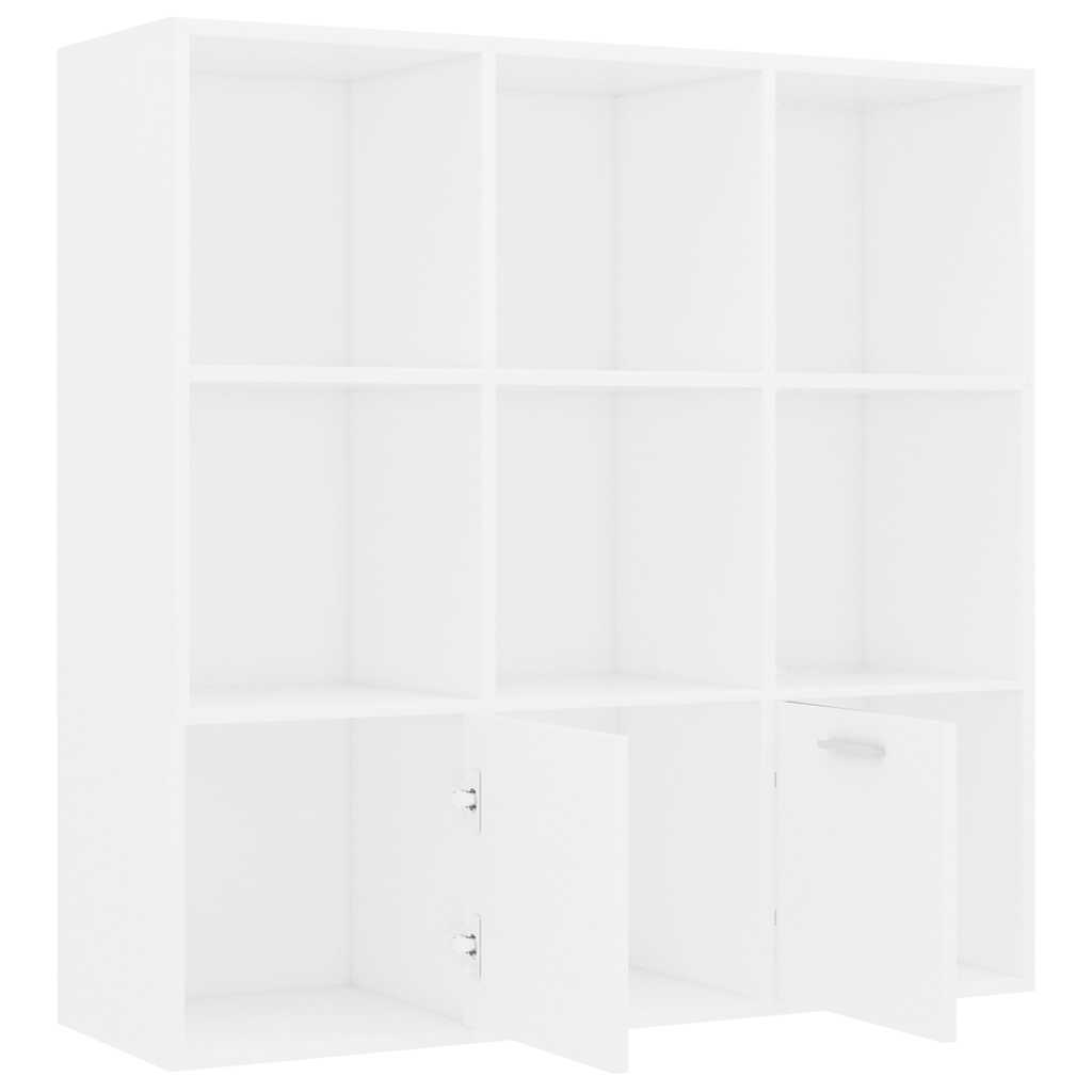 801116 vidaXL Book Cabinet White 98x30x98 cm Engineered Wood
