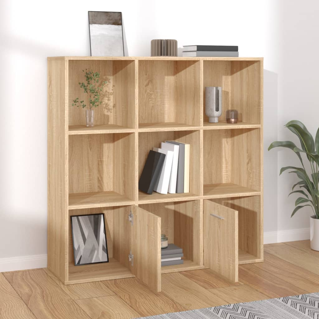 Cabinet | Sonoma oak | Engineered wood | Medium | Bookshelf | Rectangular