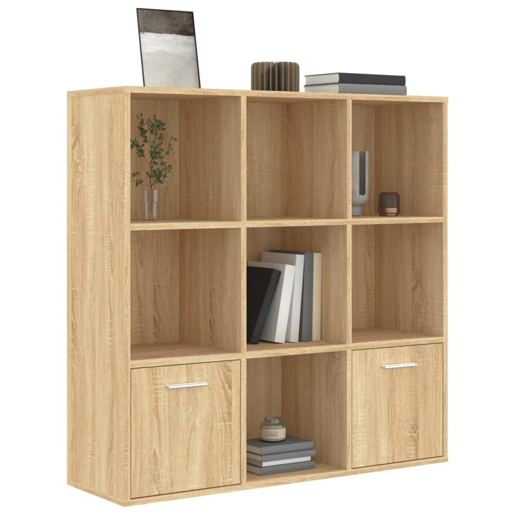 Cabinet | Sonoma oak | Engineered wood | Medium | Bookshelf | Rectangular