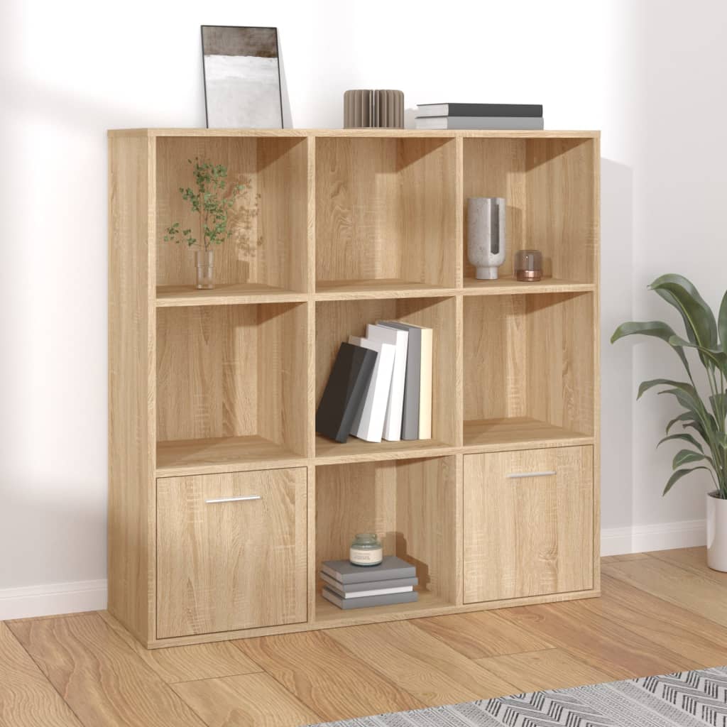 Cabinet | Sonoma oak | Engineered wood | Medium | Bookshelf | Rectangular