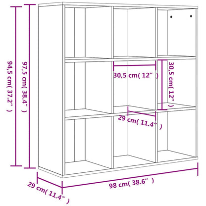 801129 vidaXL Book Cabinet Concrete Grey 98x29x97,5 cm Engineered Wood