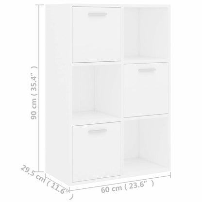 801134 vidaXL Storage Cabinet White 60x29,5x90 cm Engineered Wood