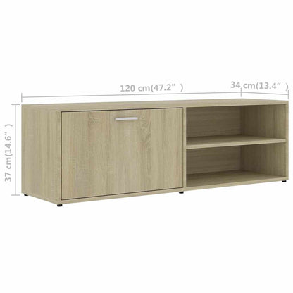 801155 vidaXL TV Cabinet Sonoma Oak 120x34x37 cm Engineered Wood