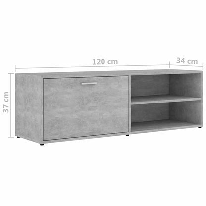 801156 vidaXL TV Cabinet Concrete Grey 120x34x37 cm Engineered Wood