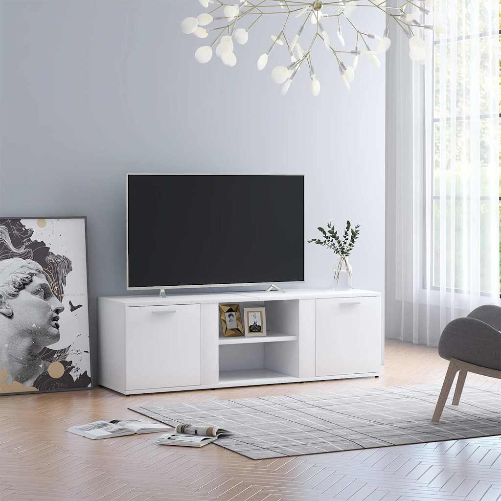 801161 vidaXL TV Cabinet White 120x34x37 cm Engineered Wood