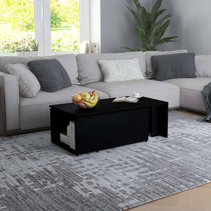 801338 vidaXL Coffee Table Black 150x50x35 cm Engineered Wood