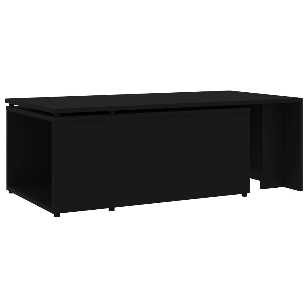 801338 vidaXL Coffee Table Black 150x50x35 cm Engineered Wood