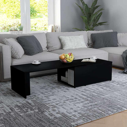 801338 vidaXL Coffee Table Black 150x50x35 cm Engineered Wood