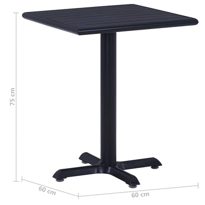 Garden Table Black 60x60x75 cm