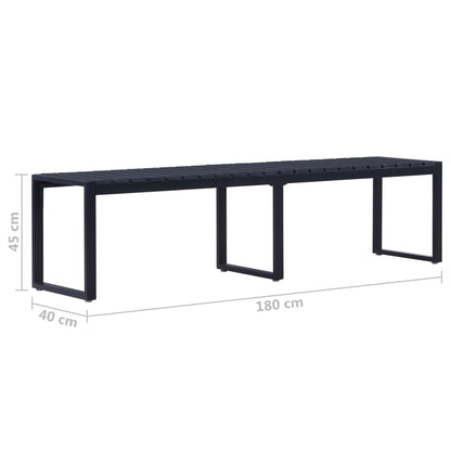 Garden Bench | Black | PS board | 180 cm wide | Durable | Garden Bench