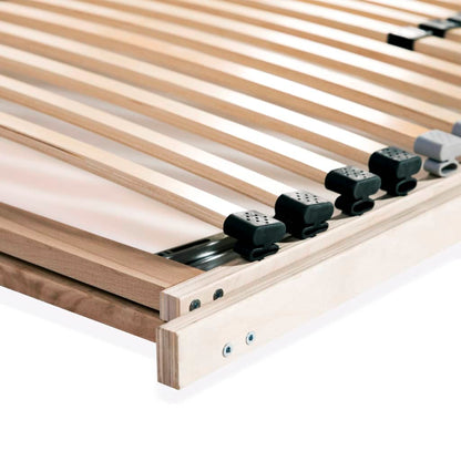 Slatted Bed Bases without Mattress 2 pcs with 28 Slats 80x200 cm
